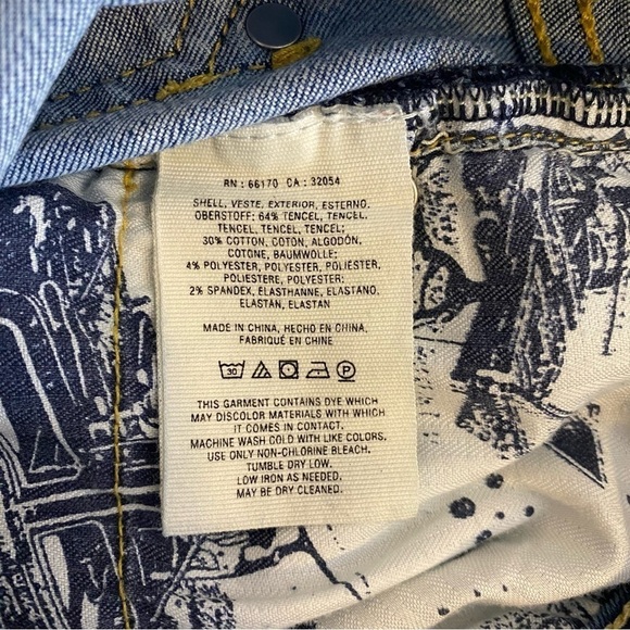 Pilcro and the Letterpress script blue denim patchwork jeans size 27 petite - Picture 5 of 6